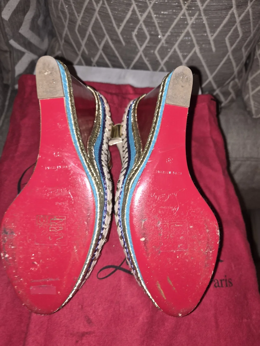 Christian Louboutin Tortolita Metallic Wedges